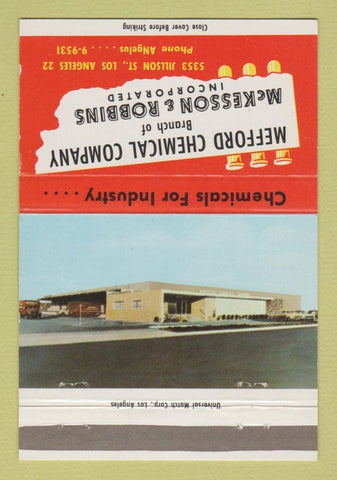 Matchbook Cover - Mefford Chemical McKesson Robbins Los Angeles CA 40 Strike