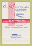 Matchbook Cover - O Hommel Ceramic Material Research Carnegie PA 40 Strike
