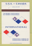 Matchbook Cover - International Carriers Trucking Detroit MI 40 Strike