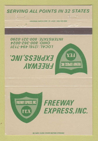 Matchbook Cover - Freeway Express Trucking Greensburg OH 40 Strike