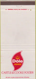 Matchbook Cover - Dole Castle  and  Cooke Foods banana pineapple 30 Strike