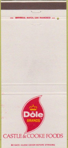 Matchbook Cover - Dole Castle  and  Cooke Foods banana pineapple 30 Strike