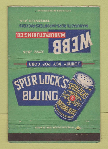 Matchbook Cover - Webb Manufacturing Washing Blue Trussville AL WEAR 40 Strike