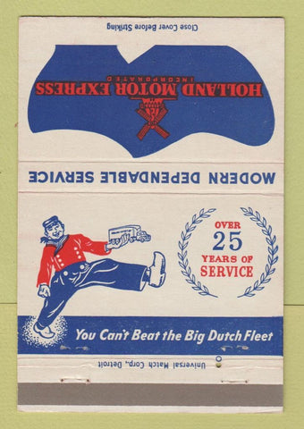 Matchbook Cover - Holland Motor Express Trucking Holland MI 40 Strike