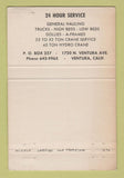 Matchbook Cover - OST Trucking Crane Service Ventura CA WEAR 40 Strike
