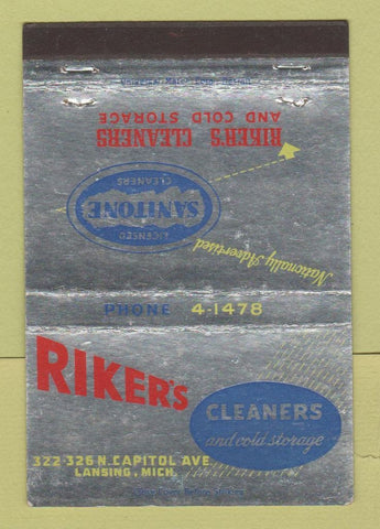 Matchbook Cover - Riker's Cleaners Lansing MI WEAR 40 Strike