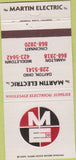 Matchbook Cover - Martin Electric Supply Dayton Hamilton OH 30 Strike