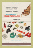 Matchbook Cover - Universal Match Scottsdale AZ Tinnerman Speed Nuts 40 Strike