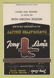 Matchbook Cover - Tony Lama Cowboy Boots Melrose NM 40 Strike
