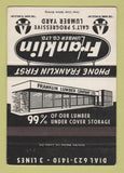 Matchbook Cover - Franklin Lumber Galt ON Lumber SAMPLE 40 Strike