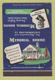 Matchbook Cover - Memorial Shrine Wyoming PA funeral 40 Strike