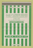 Matchbook Cover - York Caskets York PA 40 Strike