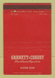 Matchbook Cover - Garrett Cordry Shorthand Reporters Kansas City MO 40 Strike
