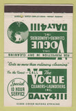 Matchbook Cover - Vogue Cleaners Laundry Milwaukee WI 40 Strike