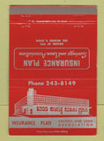 Matchbook Cover - Insurance Plan Savings Loan Des Moines IA 40 Strike