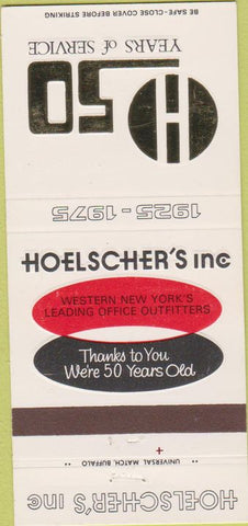 Matchbook Cover - Hoelscher's Office Furniture NY 30 Strike