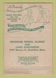 Matchbook Cover - Brookline Federal Savings Loan MA 40 Strike