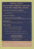 Matchbook Cover - Bayside Federal Savings Loan Bayside NY 40 Strike