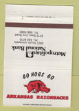Matchbook Cover - Metro National Bank AR Razorbacks Schedule 1983 40 Strike