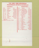 Matchbook Cover - Metro National Bank AR Razorbacks Schedule 1983 40 Strike