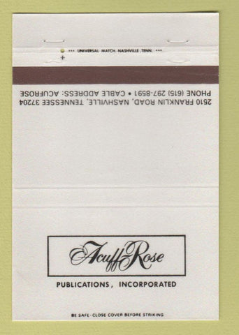 Matchbook Cover - Acuff Rose Publications Nashville TN 40 Strike