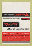 Matchbook Cover - Rapistan Handling Materials conveyors WEAR 40 Strike