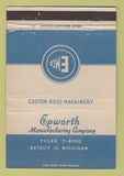 Matchbook Cover - Epworth Machinery Detroit MI WEAR 40 Strike
