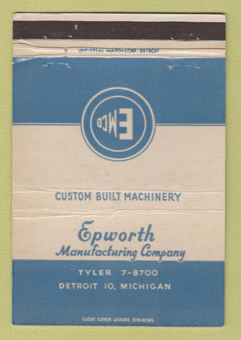 Matchbook Cover - Epworth Machinery Detroit MI WEAR 40 Strike