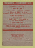 Matchbook Cover - Industrial Equipment Oakland San Francisco CA 40 Strike