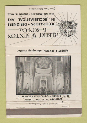 Matchbook Cover - Albert Sexton Decorators Boston MA WEAR 40 Strike