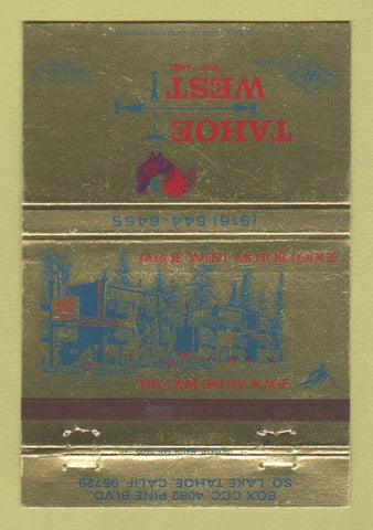 Matchbook Cover - Tahoe West Motor Lodge Lake Tahoe CA WEAR 40 Strike