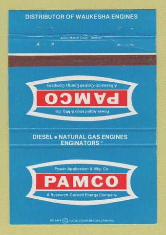 Matchbook Cover - Pamco Power Application Waukesha Engines Denver 40 Strike
