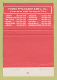 Matchbook Cover - Pamco Power Application Waukesha Engines Denver 40 Strike