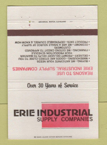Matchbook Cover - Erie Industrial Supply Erie PA 40 Strike
