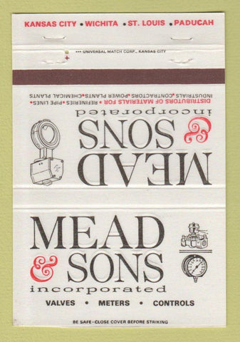 Matchbook Cover - Mead Sons Valves Meters Controls Kansas City MO 40 Strike