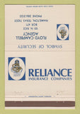 Matchbook Cover - Reliance Insurance Floyd Campbell Hamilton TX 40 Strike