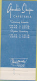 Matchbook Cover - Goodie Shop Cafeteria Terre Haute IN 30 Strike