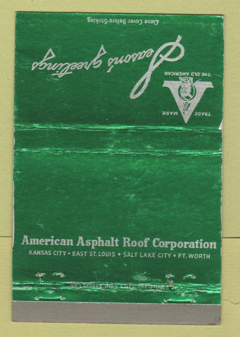 Matchbook Cover - American Asphalt Roof Christmas Kansas City MO WEAR 40 Strike