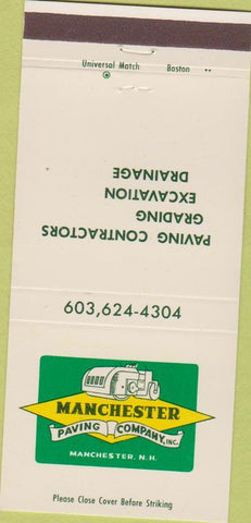 Matchbook Cover - Manchester Paving Heavy Equipment NH 30 Strike