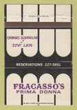 Matchbook Cover - Fracasso's Prima Donna Portalnd OR 40 Strike