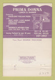 Matchbook Cover - Fracasso's Prima Donna Portalnd OR 40 Strike