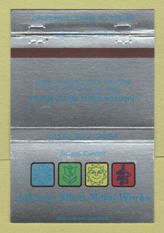 Matchbook Cover - Johnson Sheet Metal Works Mountain View CA 40 Strike