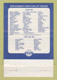 Matchbook Cover - Intrupa Fork Lift Parts Chicago IL 40 Strike