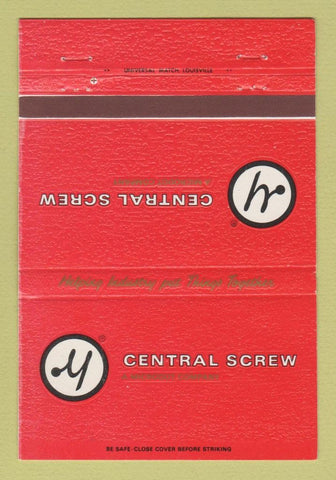Matchbook Cover - Central Screw Microdot Troy MI 40 Strike