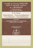 Matchbook Cover - Restaurant Bevershof Bilzen Belgium 40 Strike