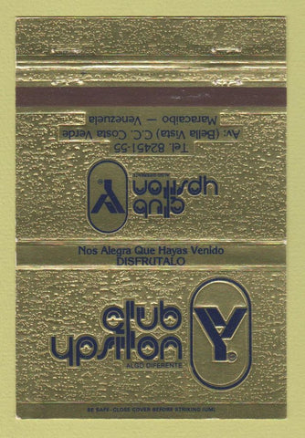 Matchbook Cover - Club Upsilon? Maracaibo Venezuela 40 Strike