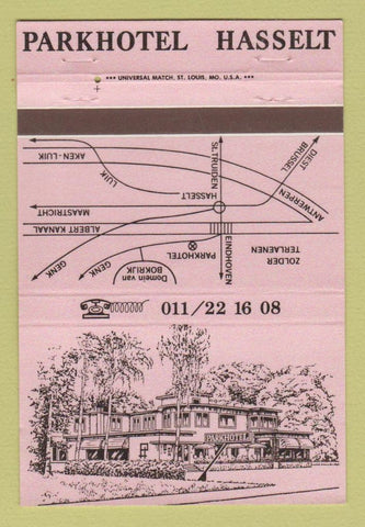 Matchbook Cover - Park Hotel Hasselt Belgium 40 Strike