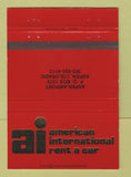 Matchbook Cover - American International Car Rentals Aspen Colorado 40 Strike