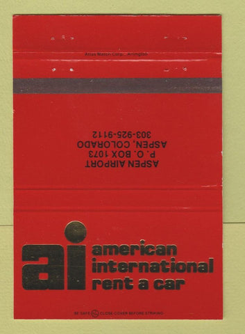 Matchbook Cover - American International Car Rentals Aspen Colorado 40 Strike