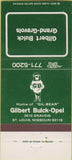 Matchbook Cover - Gilbert Buick  and  Opel Cars St Louis MO 30 Strike